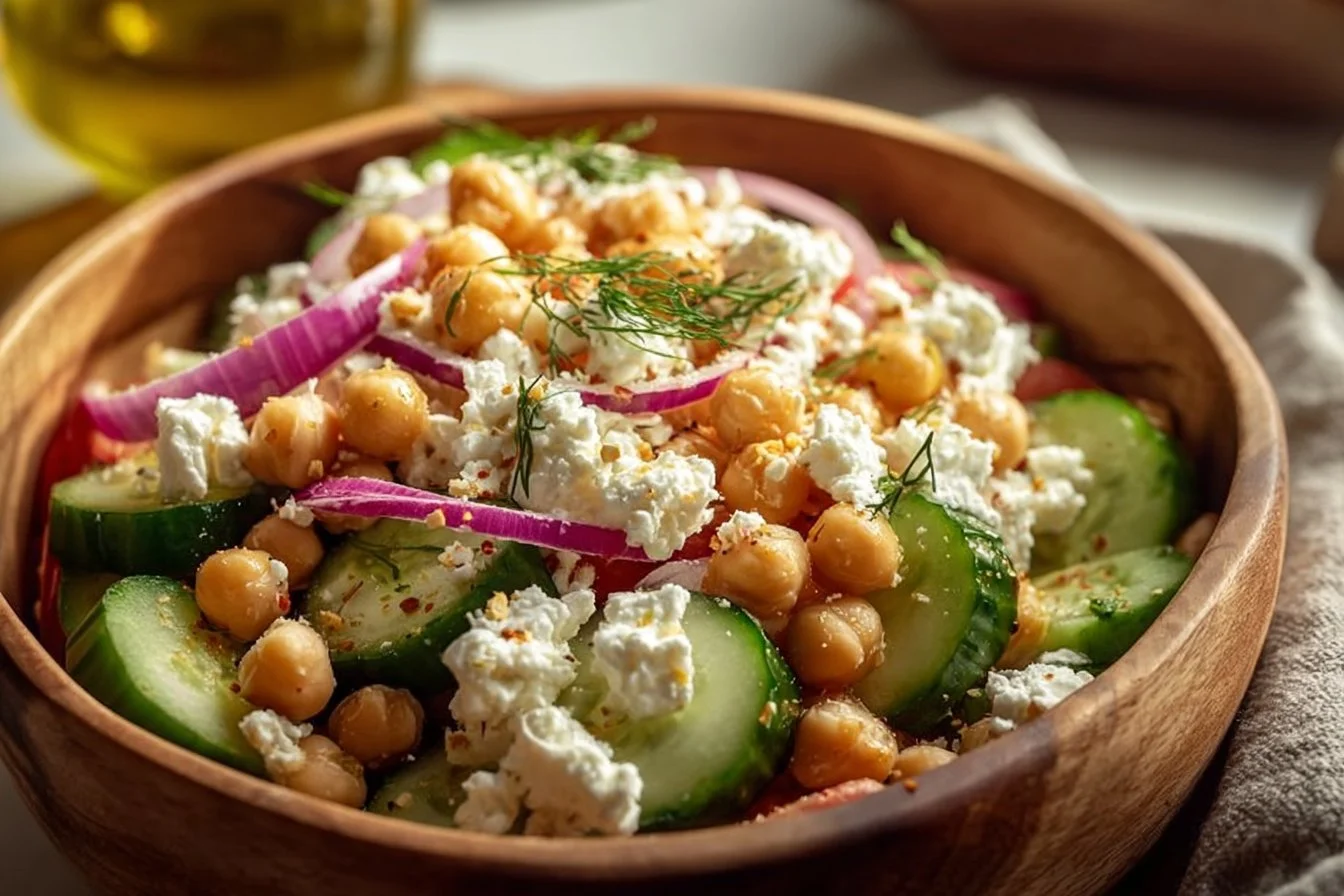 Cottage Cheese Chickpea Salad Bowl