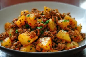 Ground turkey with potatoes dish, a healthy and flavorful meal option
