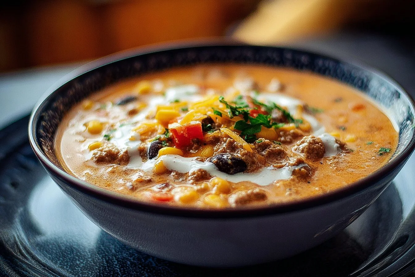 High Protein Creamy Taco Soup