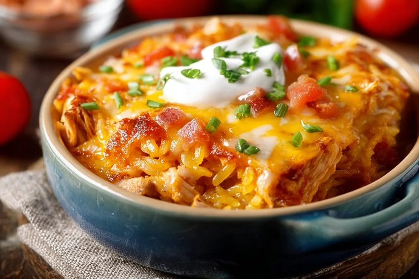 Low-Carb High-Protein Chicken Burrito Casserole
