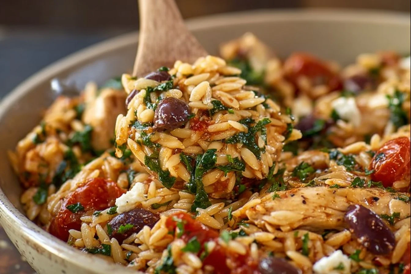 Mediterranean Chicken Orzo 3 Mediterranean Chicken Orzo