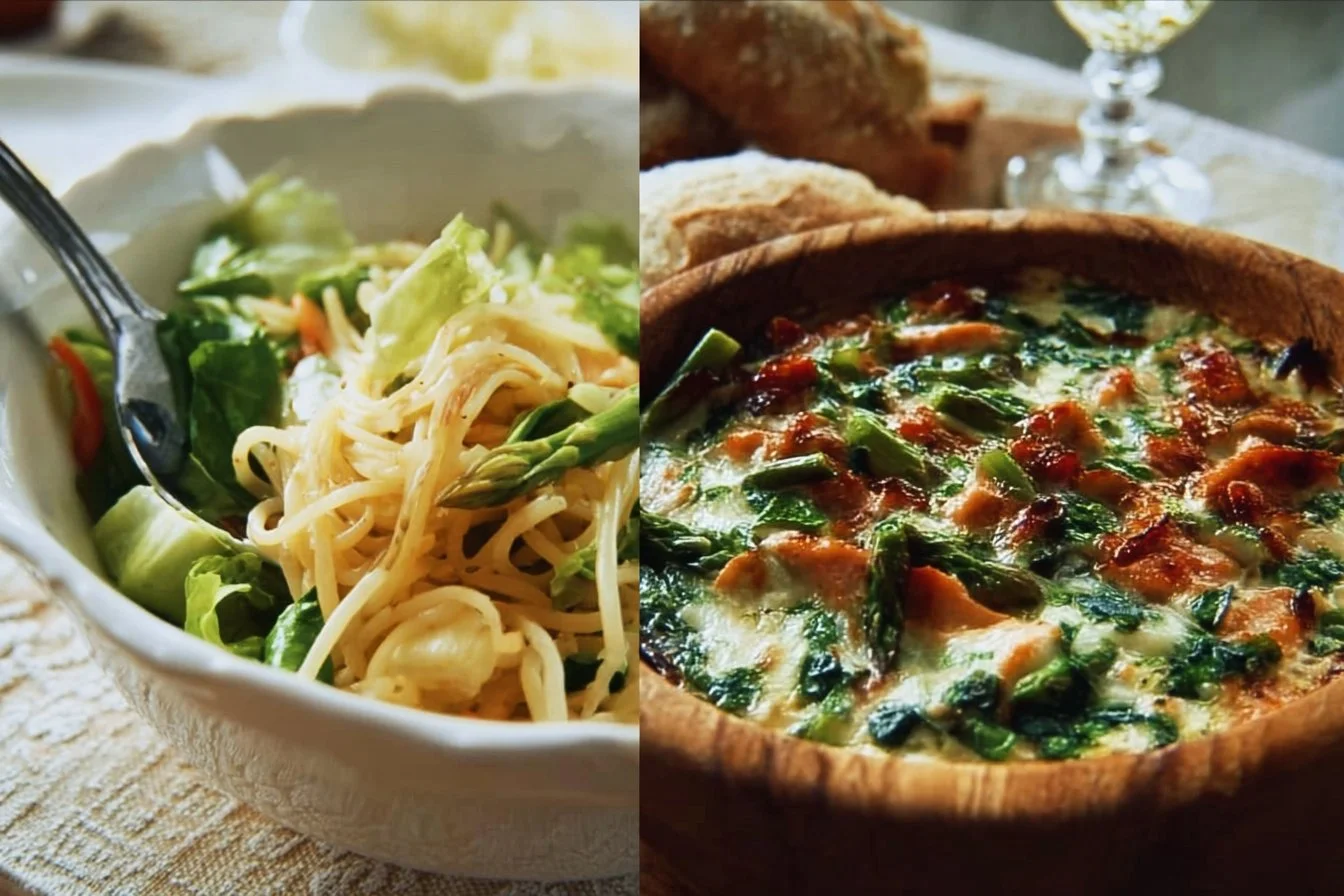 Quick and healthy spring dinner plate with vegetables and lean protein