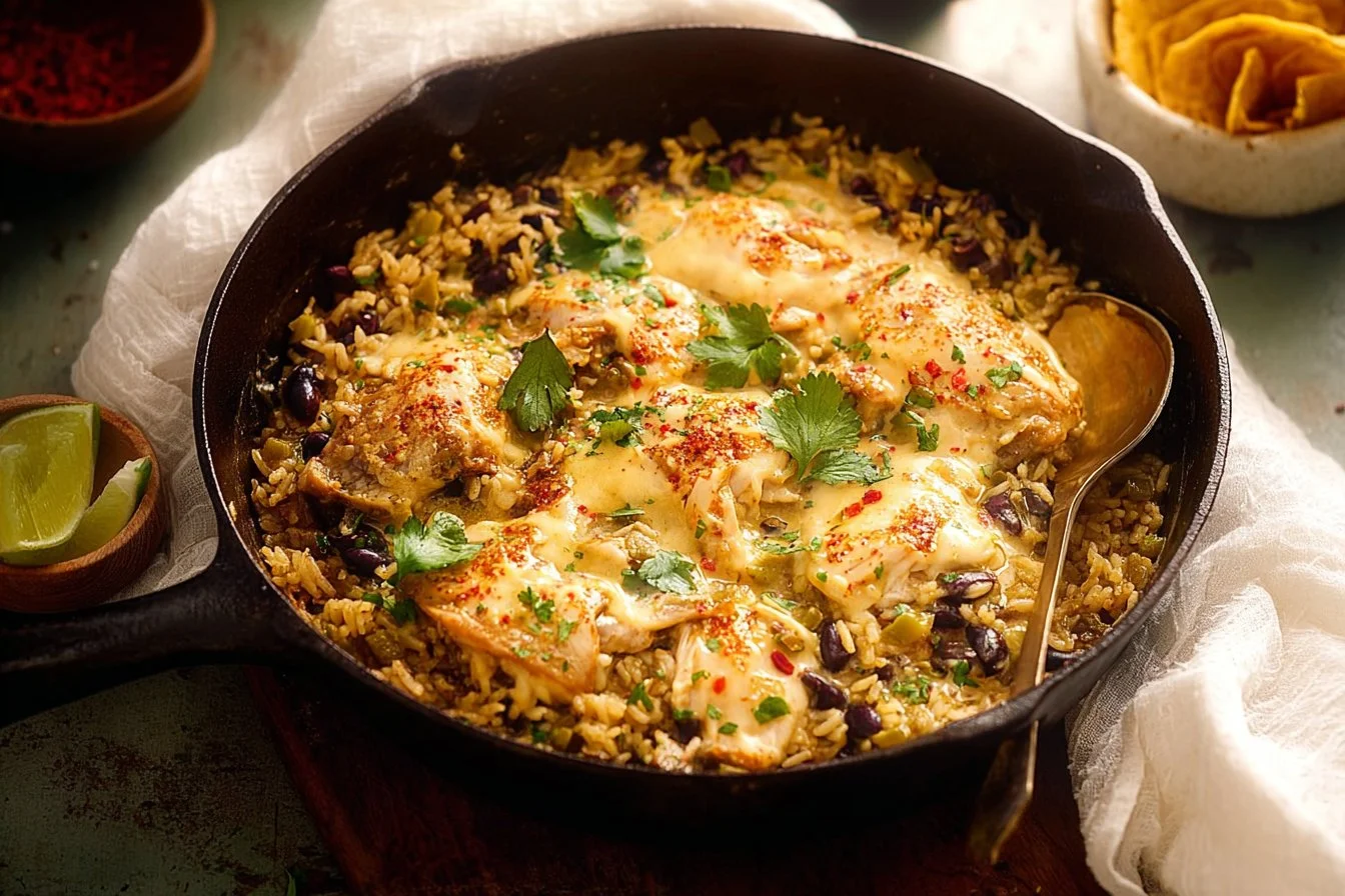 Salsa Verde Chicken & Rice Skillet