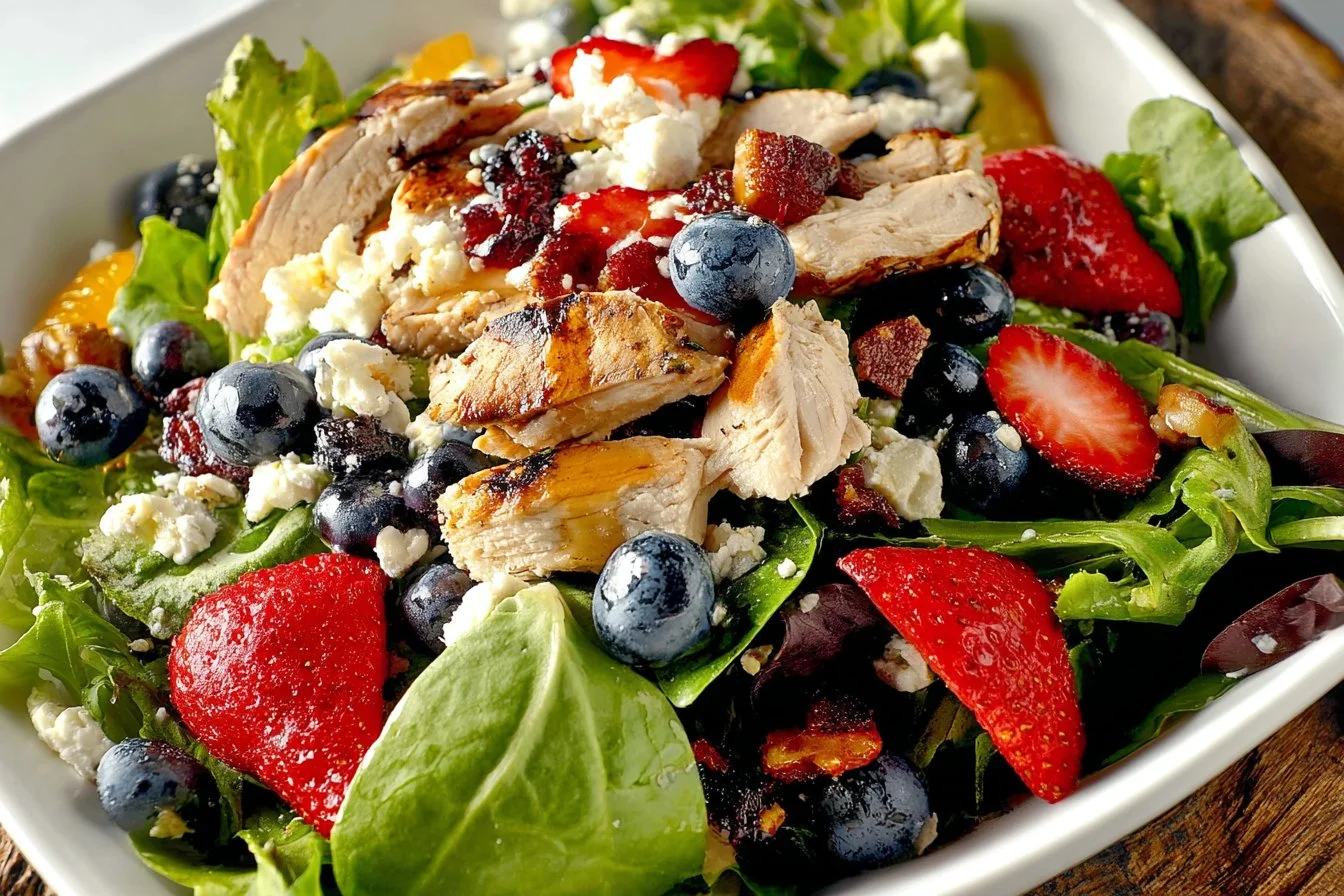 Strawberry Blueberry Chicken Salad with Orange Vinaigrette 3 Strawberry Blueberry Chicken Salad with Orange Vinaigrette