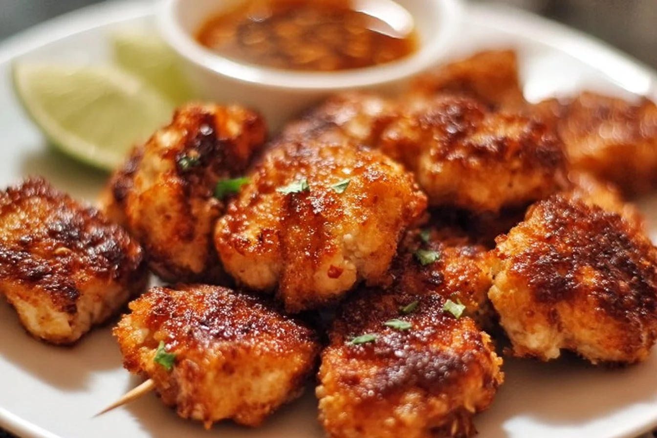 Delicious Thai Chicken Bites with herbs and spices