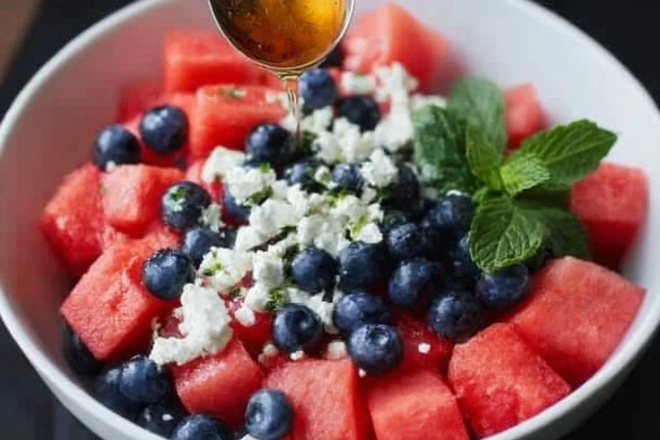 Watermelon Blueberry Feta Salad 2 Fresh Watermelon Blueberry Feta Salad with vibrant colors and flavors