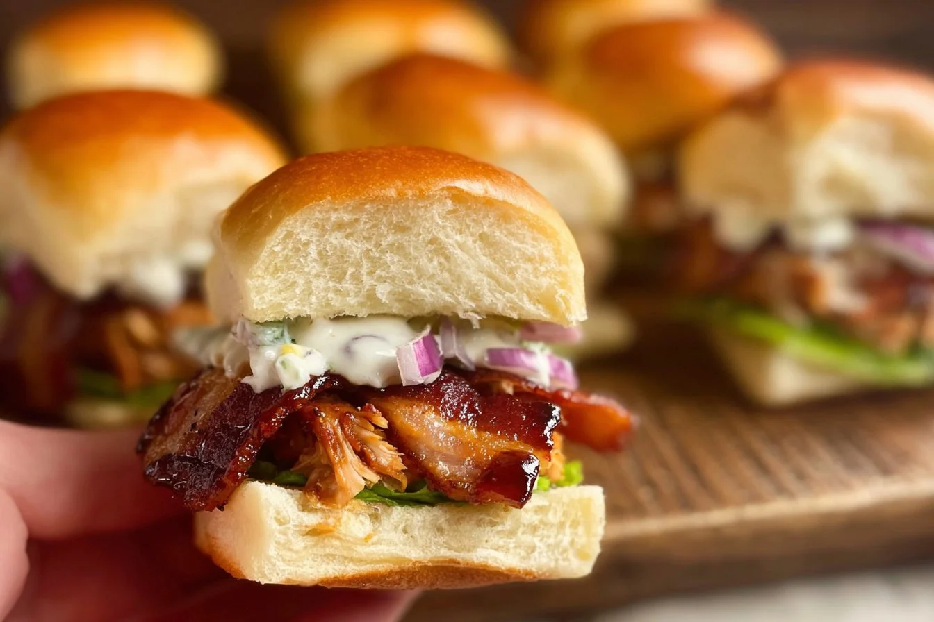 Bacon Ranch BBQ Chicken Sliders 3 Bacon Ranch BBQ Chicken Sliders