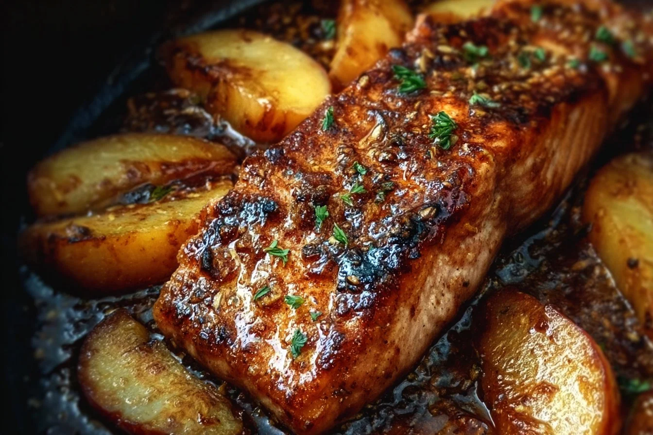 Bourbon Peach Roasted Salmon 3 Bourbon Peach Roasted Salmon