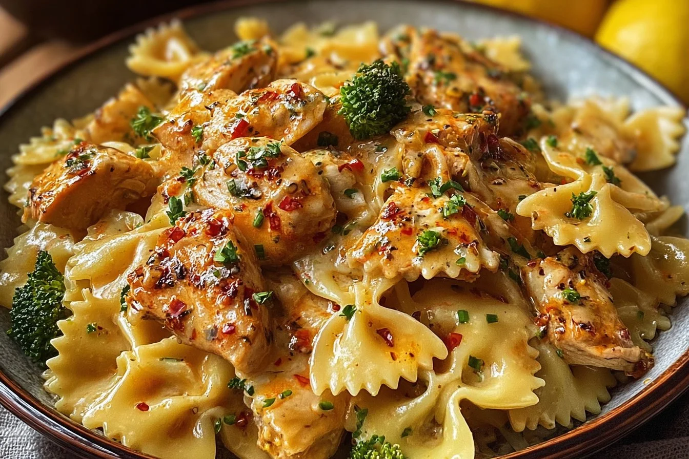 Cajun Chicken Bowtie Pasta with Cowboy Butter Lemon Sauce