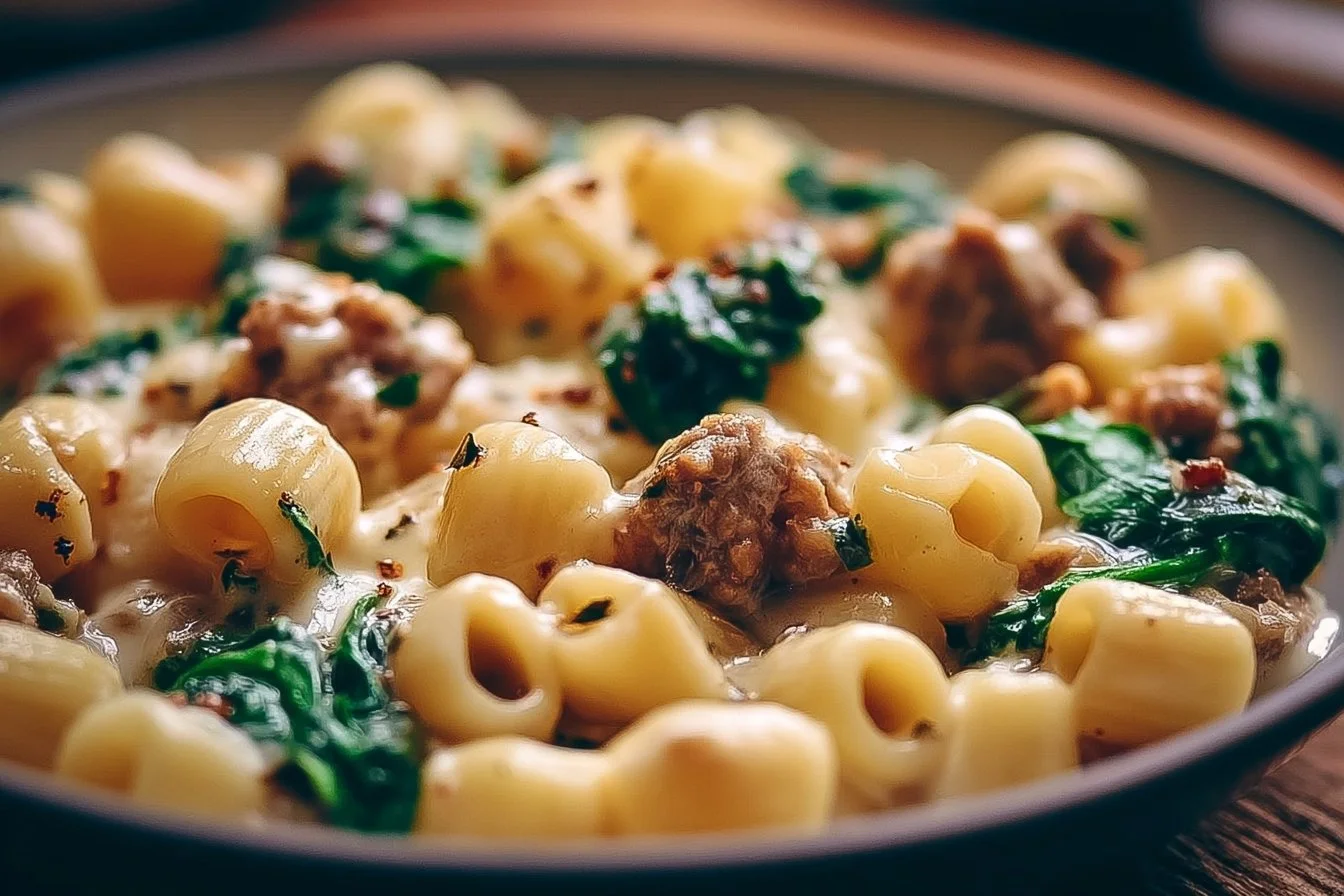 Creamy Ground Turkey Spinach Pasta 3 Creamy Ground Turkey Spinach Pasta