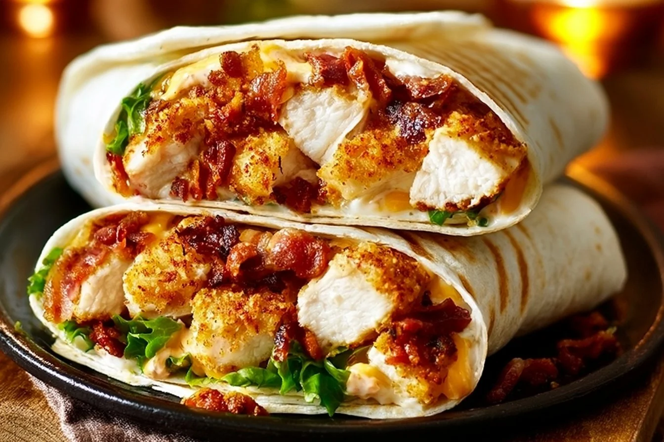 Crispy Chicken Bacon Ranch Wrap 3 Crispy Chicken Bacon Ranch Wrap