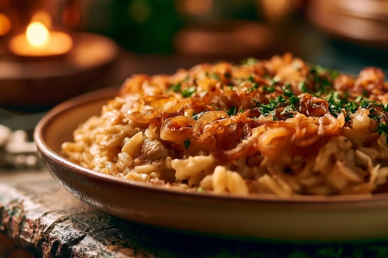 French Onion Chicken Orzo Casserole 3 French Onion Chicken Orzo Casserole