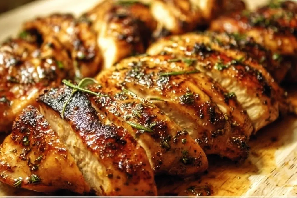Delicious grilled chicken marinated in a savory blend of spices and herbs.