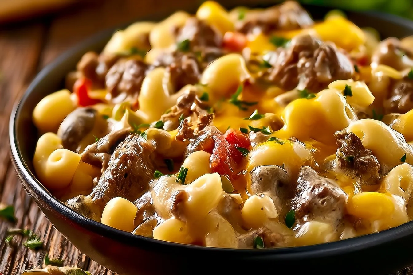 High-Protein Creamy Philly Cheesesteak Mac & Cheese Bliss 3 High-Protein Creamy Philly Cheesesteak Mac & Cheese Bliss