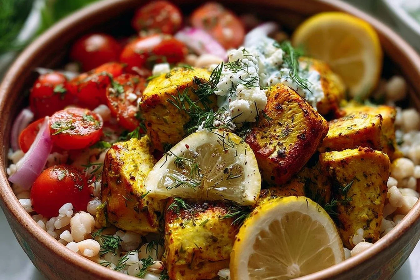 High Protein Mediterranean Lemon-Dill Chicken Bowls (Easy & Meal Prep Friendly) 3 High Protein Mediterranean Lemon-Dill Chicken Bowls (Easy & Meal Prep Friendly)