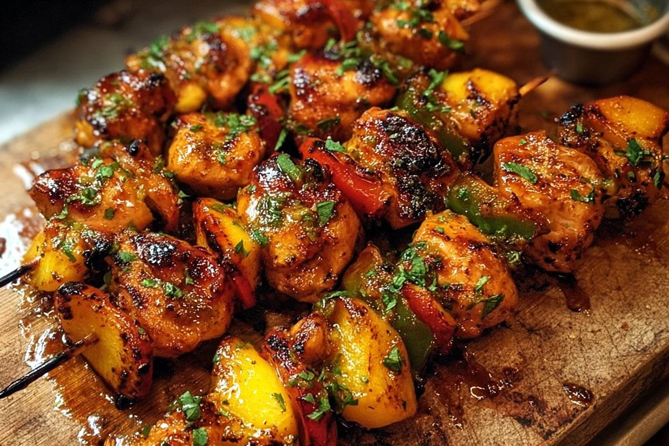 Jalapeno Peach Chicken Skewers 3 Jalapeno Peach Chicken Skewers