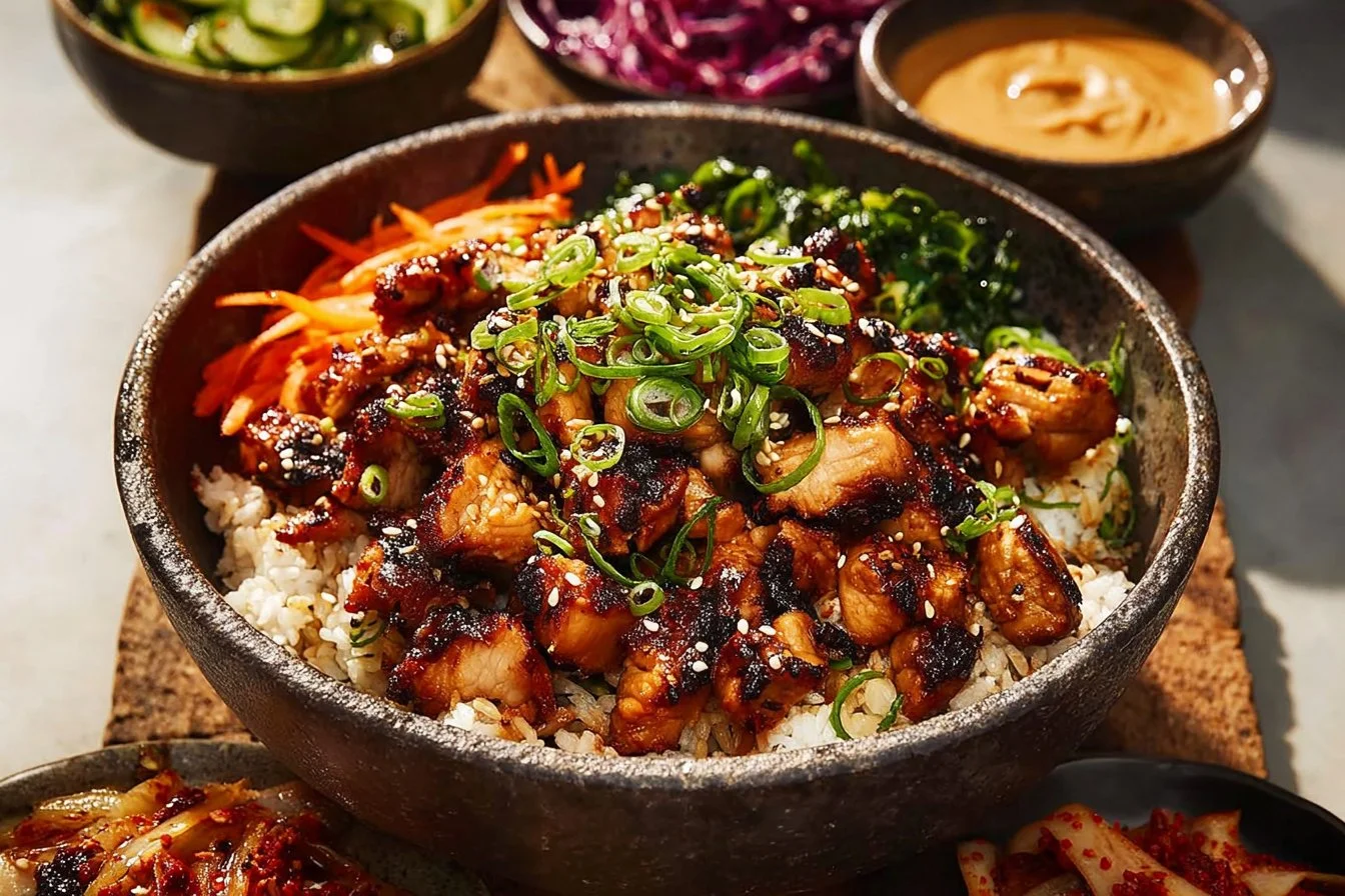 Korean BBQ Chicken Bowls 3 Korean BBQ Chicken Bowls
