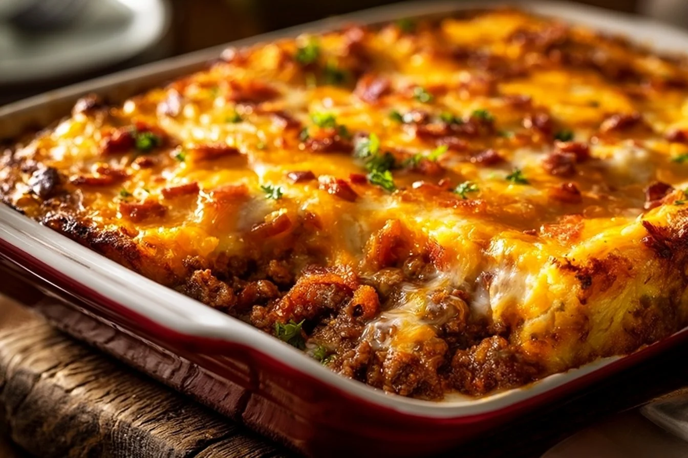 Low-Carb Bacon Cheeseburger Casserole 3 Low-Carb Bacon Cheeseburger Casserole