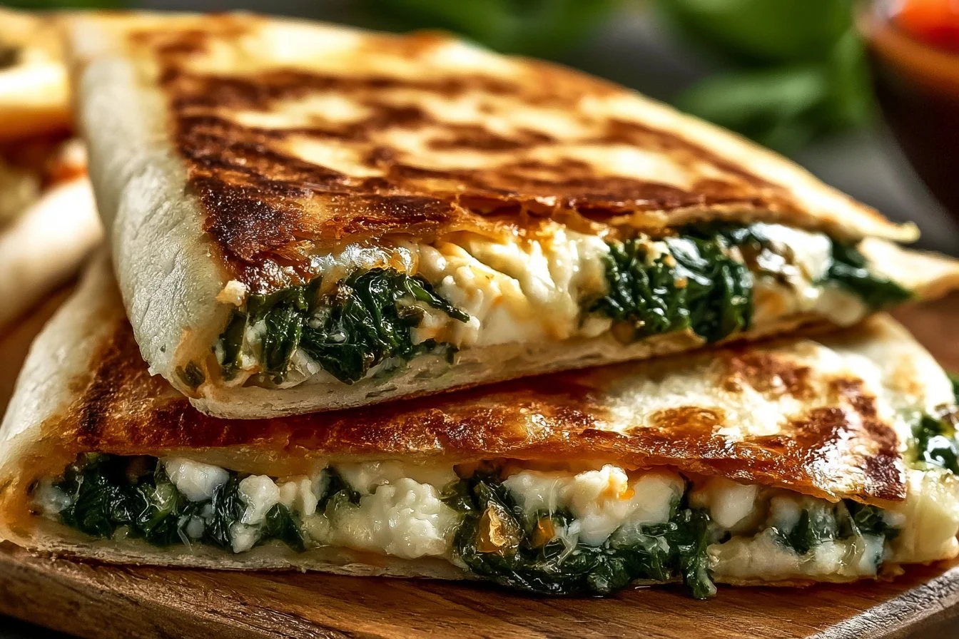 Spinach and Feta Quesadillas 3 Spinach and Feta Quesadillas