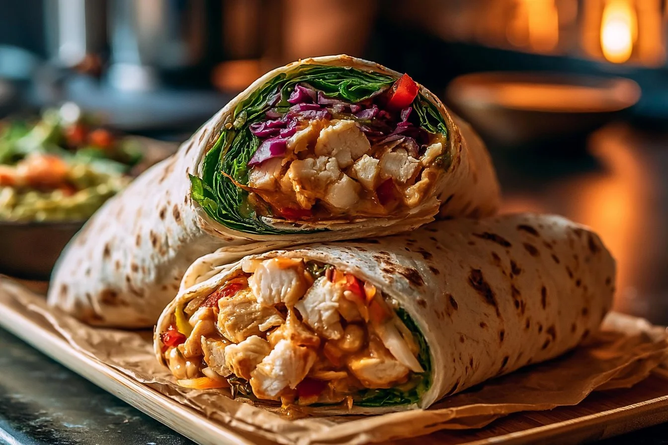 THAI PEANUT CHICKEN WRAPS 🔥🥗