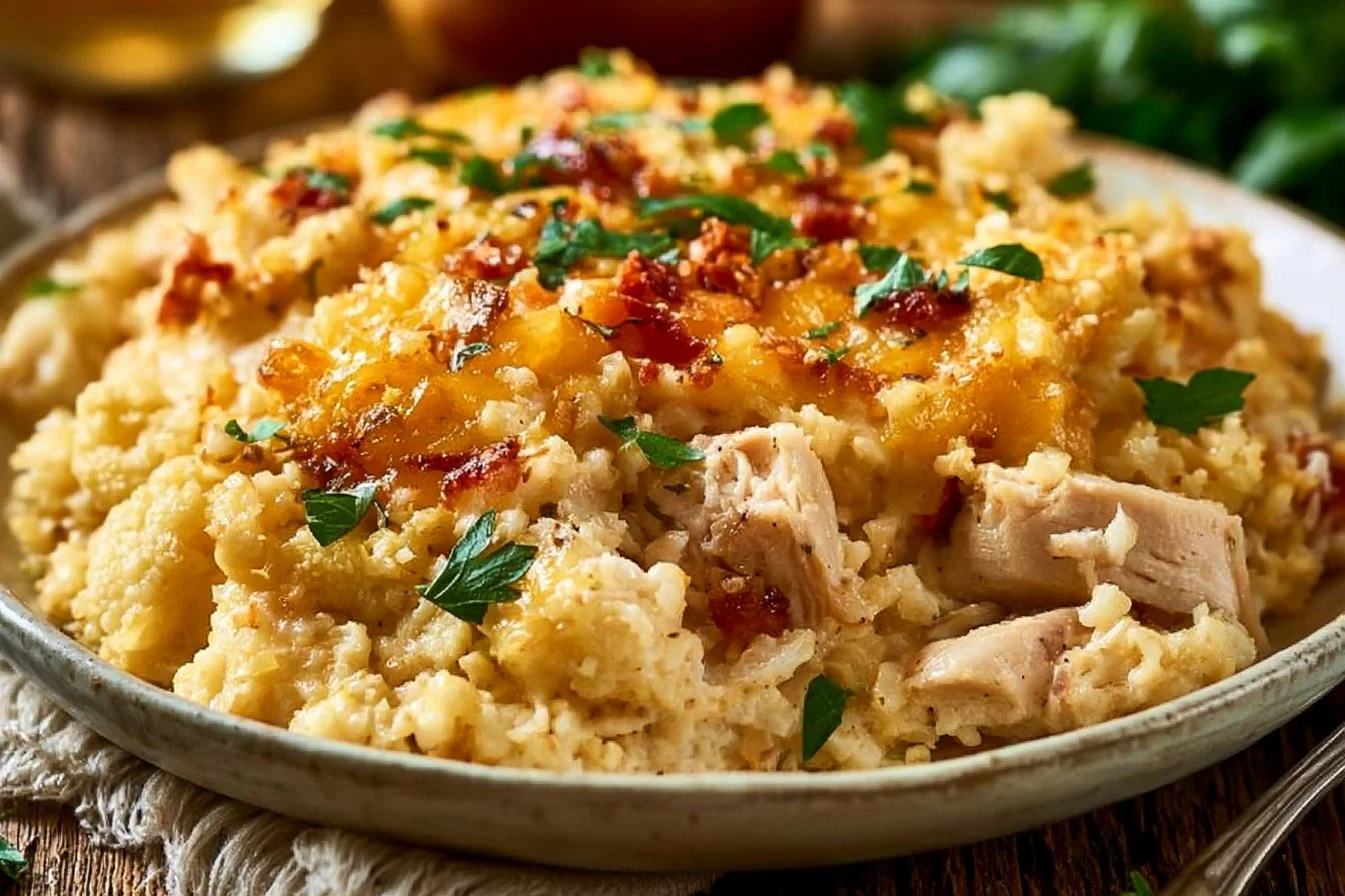 Healthy Chicken Cauliflower Rice Casserole